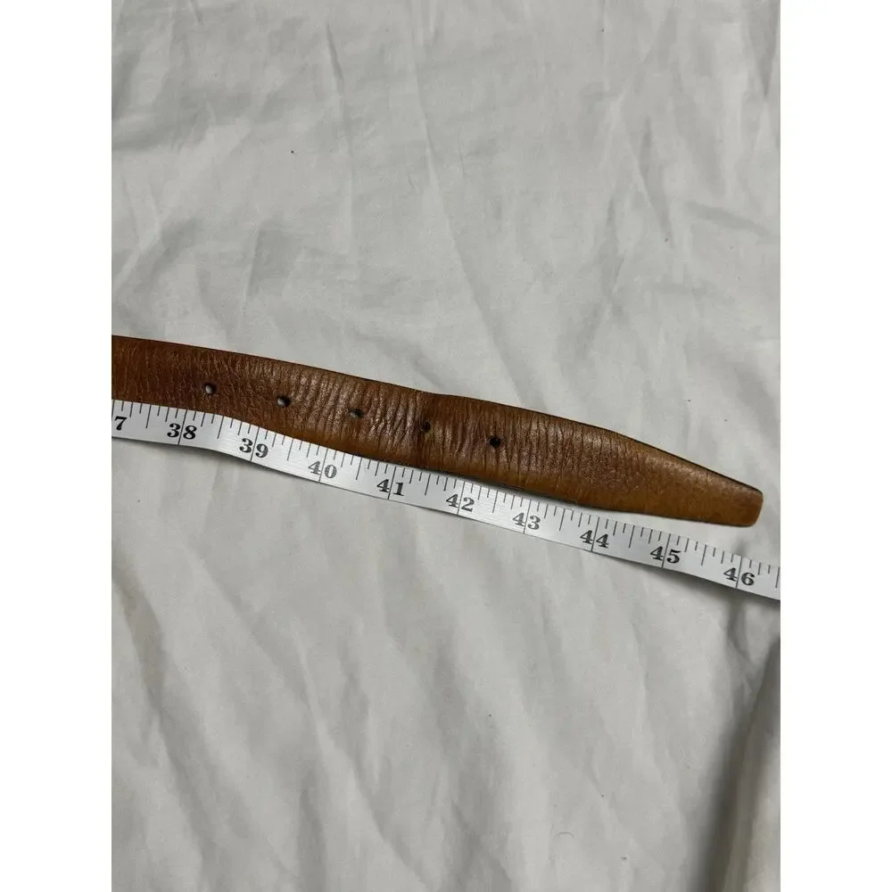 Mens Brown Leather Belt Size 40 Handcrafted in USA Casual Dress Genuine